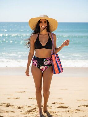 Flirty! Beachsissi High-Waist Bikini Set — Black (Size M, NWT)